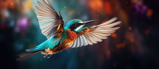 beautiful natural background a wild bird gracefully spreads its feathers showcasing the mesmerizing colors of nature with every elegant movement - obrazy, fototapety, plakaty