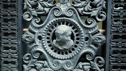 European Elegance - Traditional Adornment Beside Door Facade Close-Up