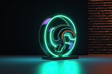 3D rendering neon blank logo mockup, futuristic and stylish design. Neon lights shape the logo, resulting in a dynamic visual that captures attention, enhanced by realistic neon effects.