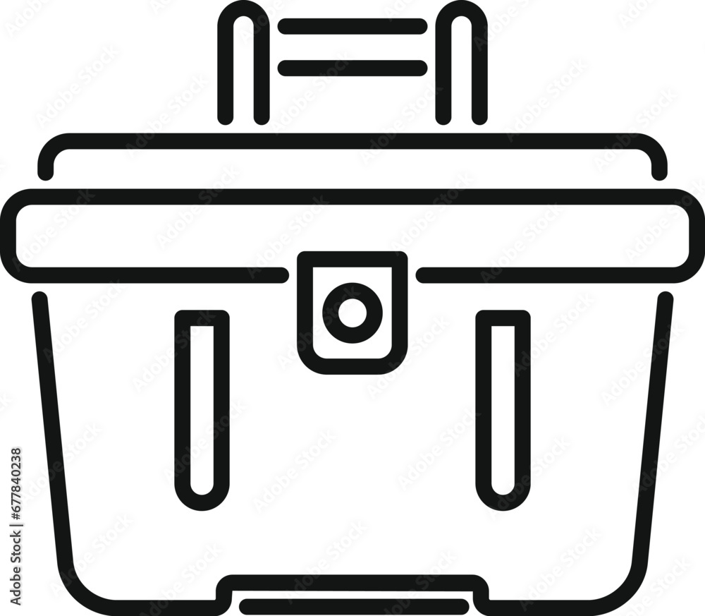 Poster Service tool box icon outline vector. Broken washing machine. Pope dish wash