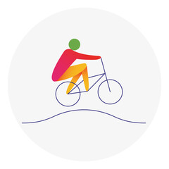Cycling BMX racing competition icon. Colorful sport sign.