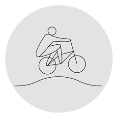 Cycling BMX racing competition icon. Sport sign. Line art.
