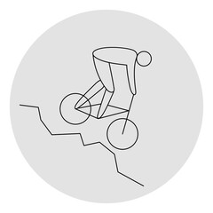 Cycling mountain bike competition icon. Sport sign. Line art.
