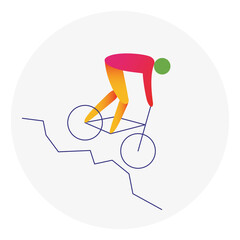 Cycling mountain bike competition icon. colorful sport sign.