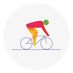 Cycling road competition icon. Colorful sport sign.