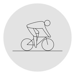 Cycling road competition icon. Sport sign. Line art.