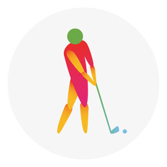 Golf competition icon. Colorful sport sign.