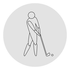 Golf competition icon. Sport sign. Line art.