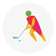 Ice hockey competition icon. Colorful sport sign.
