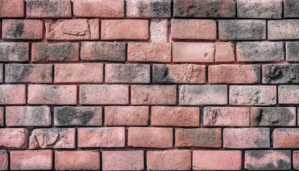 Weathered brick wall backdrop with rough concrete building feature generated by AI