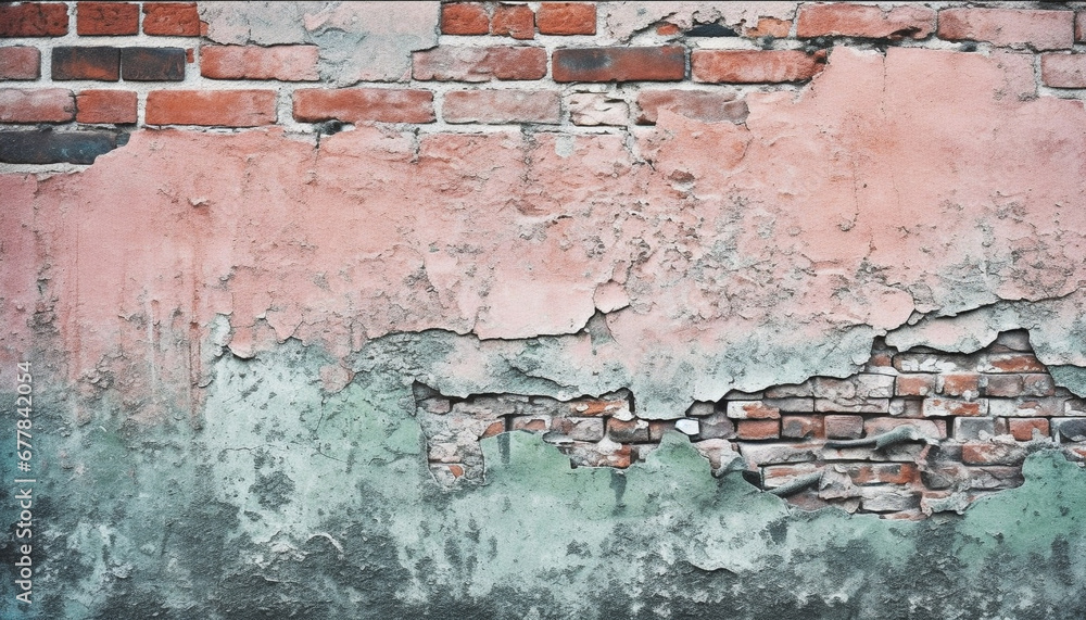 Poster rusty brick wall with grunge pattern and textured effect generated by ai
