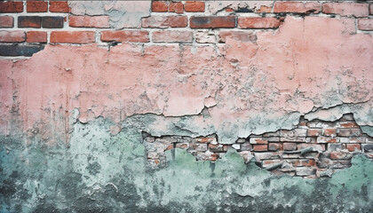 Rusty brick wall with grunge pattern and textured effect generated by AI