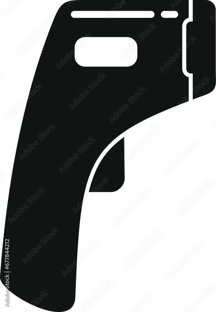 Poster laser thermometer device icon simple vector. scan test care. virus tool gauge