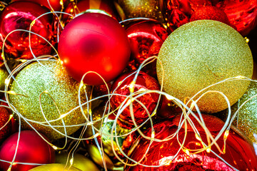 typical christmas decoration - baubles - photo