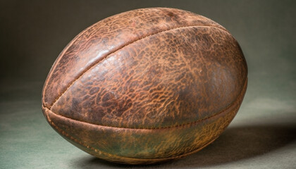 Old leather ball, a symbol of American sports culture success generated by AI