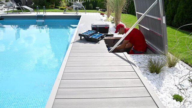 Outdoor Swimming Pool Cleaning and Heating Equipment Seasonal Maintenance