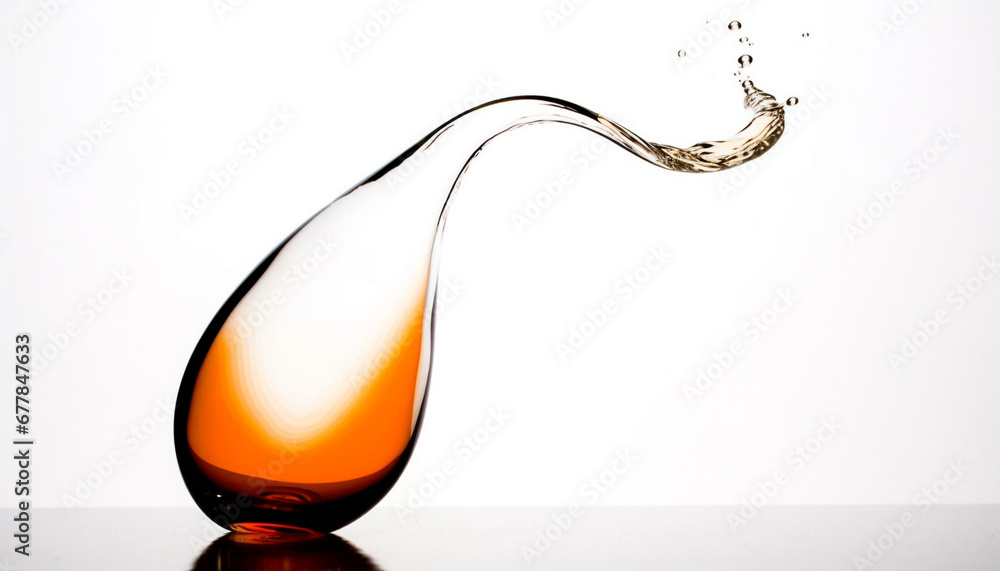 Poster transparent liquid drops create abstract wave motion in blue background generated by ai