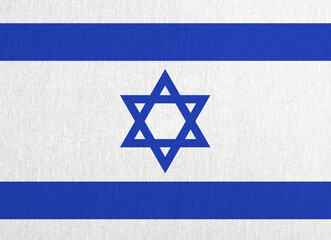 Flag of Israel printed on white crepe paper