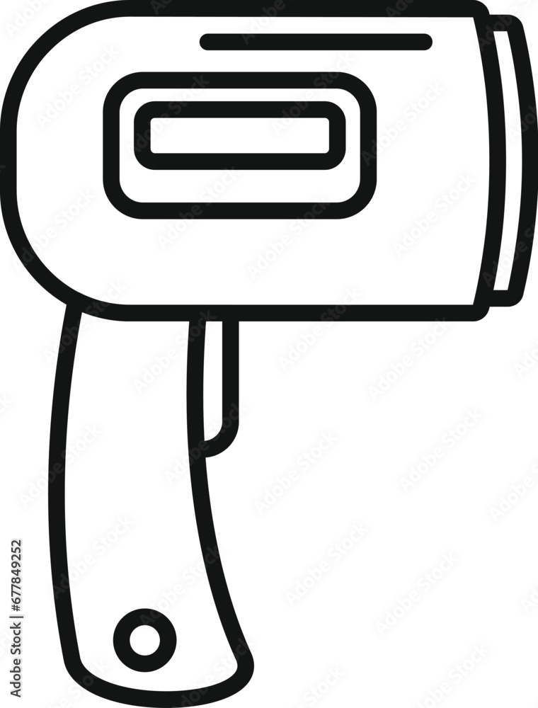 Poster gun scan device icon outline vector. temperature check. remote infrared