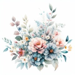 Fototapeta na wymiar Bouquet of flowers on a white background