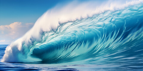 Fototapeta na wymiar Blue ocean water with waves background 