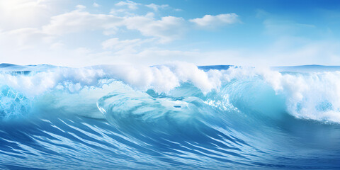 Blue ocean water with waves background 