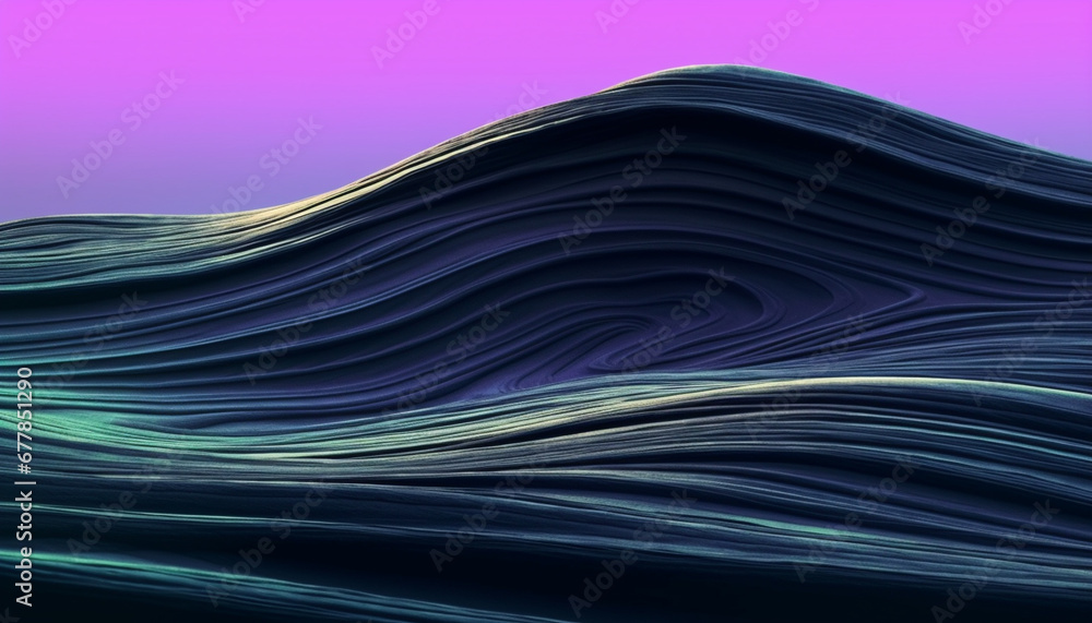 Poster vibrant colored wave pattern creates futuristic abstract backdrop design generated by ai