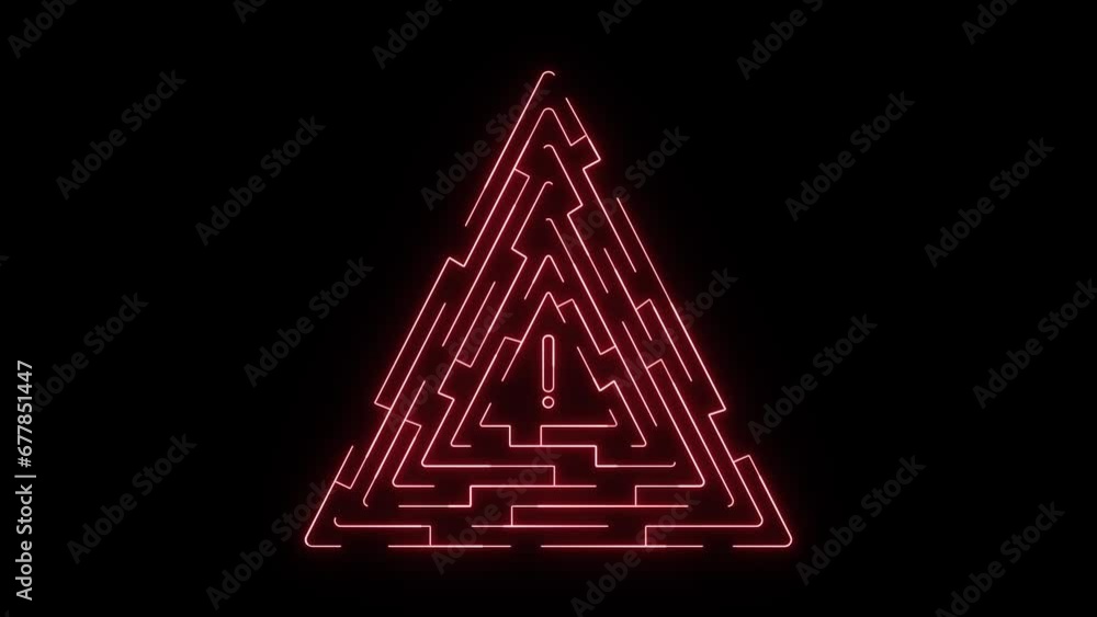 Poster digital hud alert icon, 4k footage alert warning concept with exclamation symbol, danger, cyber atta