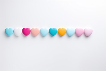 Row of Colorful Candy Hearts