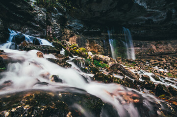 waterfall in the mountains