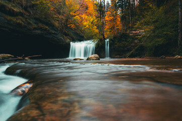 waterfall in autumn