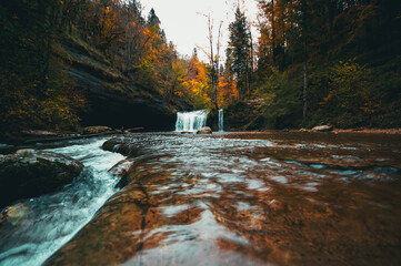 waterfall in autumn