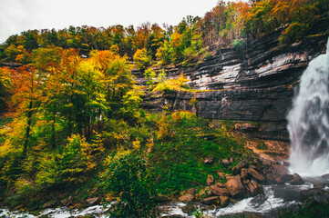 waterfall in autumn