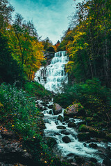 waterfall in autumn