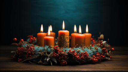christmas candles and decorations