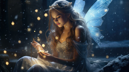 Magical Winter Scene: Fairy Illuminating the Snowy Forest
Portrait of a Beautíful Women 