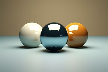 3D-rendered spheres on a simple background. Generative AI