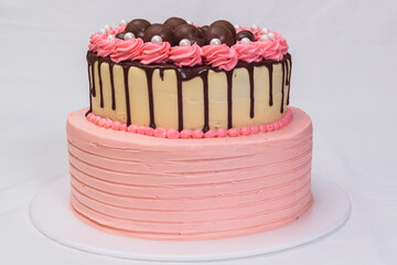 chocolate cupcake with pink frosting