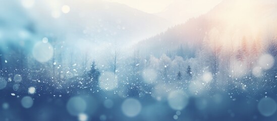 Winter background of snow and frost with free space for text - obrazy, fototapety, plakaty