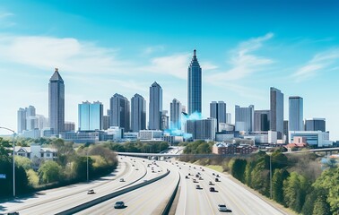 cityscape and skyline of charlotte north carolina usa