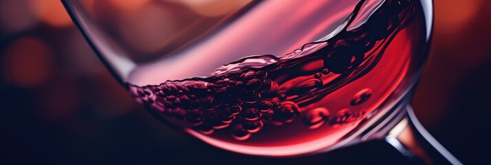 Examining a glass of lush and velvety red wine from a close perspective
