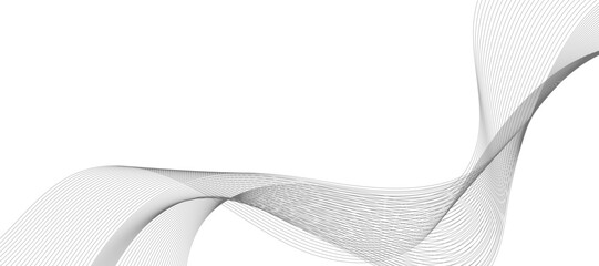 Abstract wave element for design. Digital frequency track equalizer. Stylized line art background. Vector illustration. Wave with lines created using blend tool. Curved wavy line, smooth stripe.