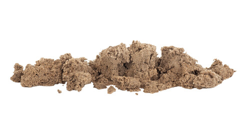 Pile of Wet Sand Isolated on White Background.