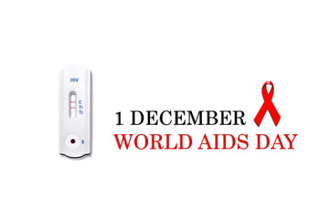 Rapid tests for detecting HIV. And the inscription December 1st World AIDS Day