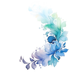 Fototapeta na wymiar watercolor blue flowers semi vein, ai generated