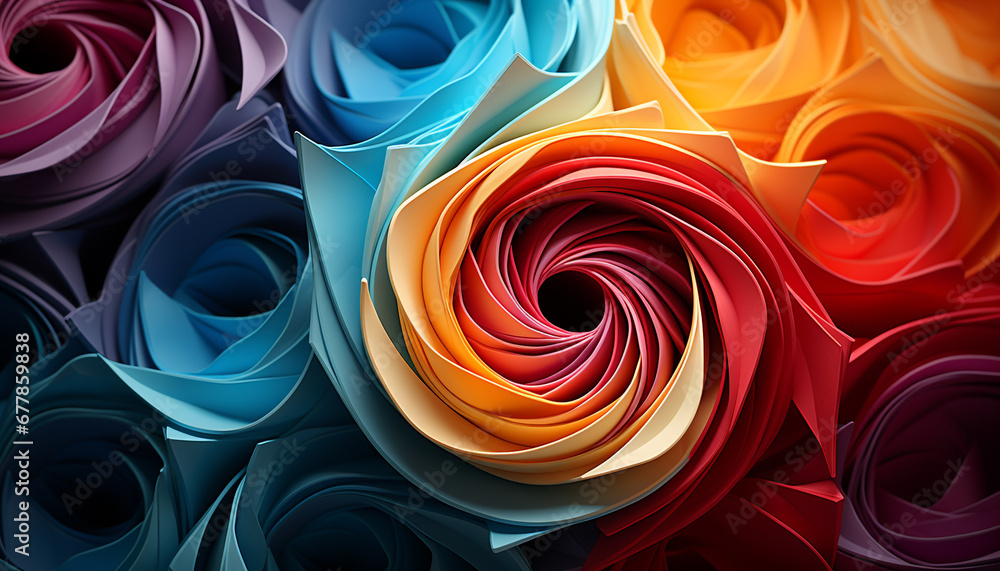 Aufkleber abstract backdrop with vibrant colors and modern fractal design generated by ai