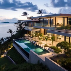 Minimalist villa in the philippines with ocean view