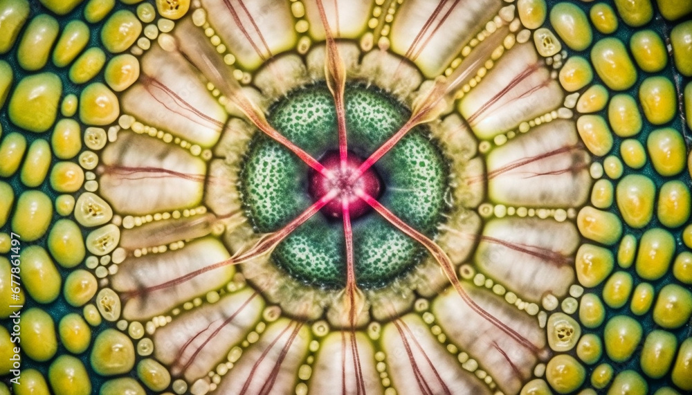 Poster vibrant colors and intricate patterns in exotic botanical wallpaper design generated by ai
