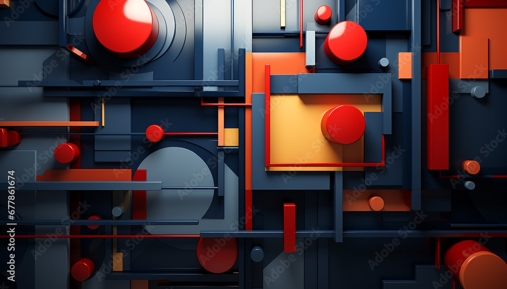 Poster abstract design backdrop with modern computer graphic decoration and geometric shape generated by ai