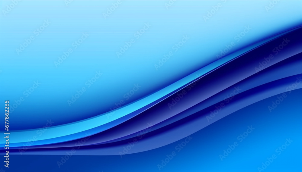 Poster smooth blue wave pattern backdrop, modern abstract computer graphic design generated by ai